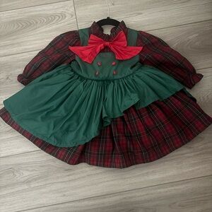 Plaid Green and Red Kids Custom Dress